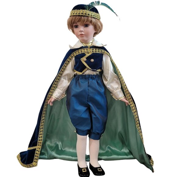Micheal Reid Porcelain Prince Doll With Regal Outfit & Feathered Hat 28" 289/600 - Picture 5 of 16